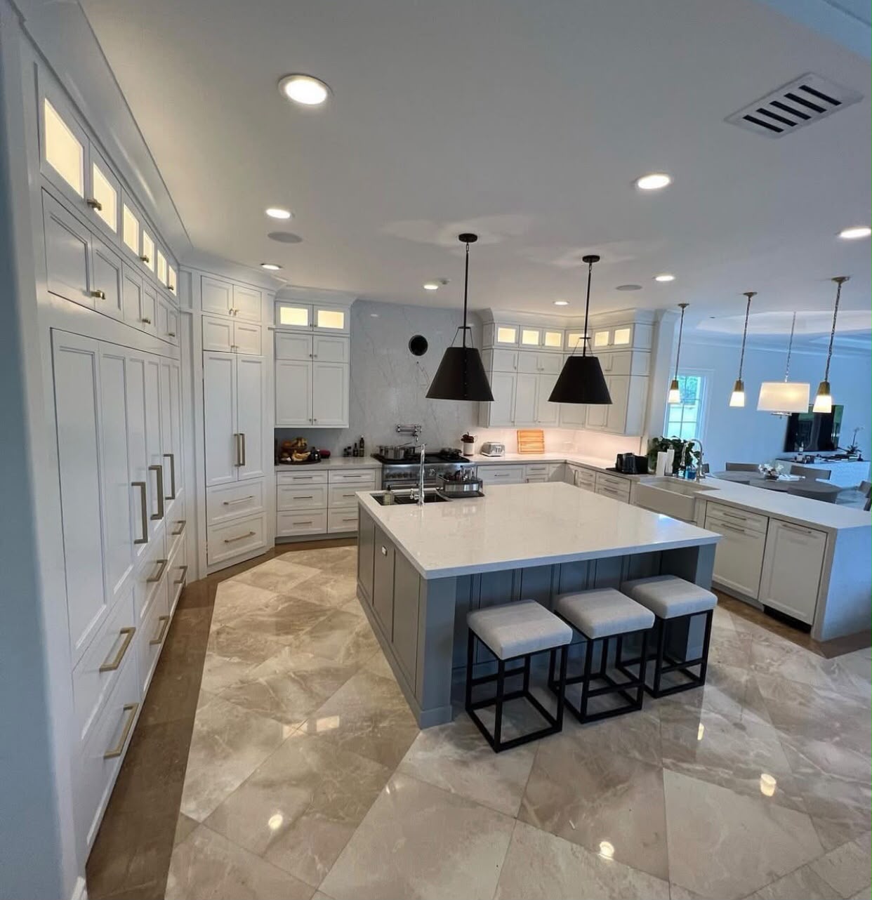 Premium white kitchen after refacing